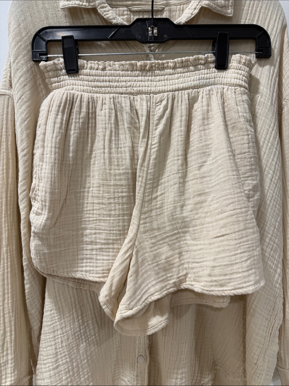 Aerie Women's Cream Gauze Button-Front Set - Size Small - Picture 3 of 4